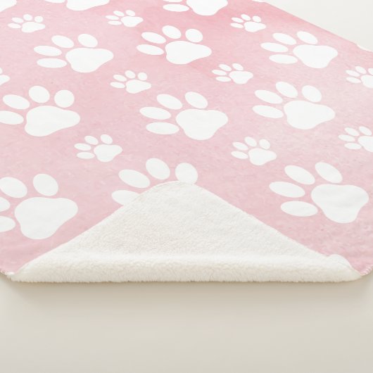 Patroon op poten, witte poten, Waterverven, roze Sherpa Deken (3/4)