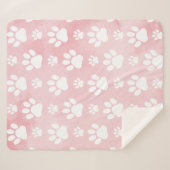 Patroon op poten, witte poten, Waterverven, roze Sherpa Deken (Voorkant (horizontaal))