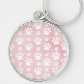 Patroon op poten, witte poten, Waterverven, roze Sleutelhanger (Voorkant)