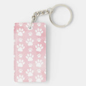 Patroon op poten, witte poten, Waterverven, roze Sleutelhanger (achterkant)