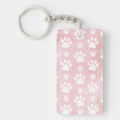 Patroon op poten, witte poten, Waterverven, roze Sleutelhanger (Voorkant)