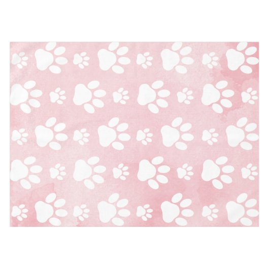 Patroon op poten, witte poten, Waterverven, roze Tafelkleed (Voorkant (Horizontaal))