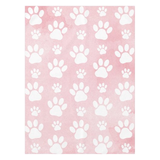 Patroon op poten, witte poten, Waterverven, roze Tafelkleed (Voorkant)