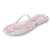 Patroon op poten, witte poten, Waterverven, roze Teenslippers (Schuin)
