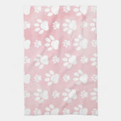 Patroon op poten, witte poten, Waterverven, roze Theedoek (Verticaal)