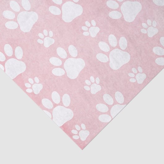 Patroon op poten, witte poten, Waterverven, roze Tissuepapier (Detail)