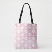 Patroon op poten, witte poten, Waterverven, roze Tote Bag (Voorkant)
