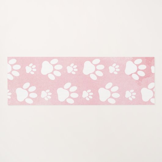 Patroon op poten, witte poten, Waterverven, roze Yogamat (Achterkant (horizontaal))
