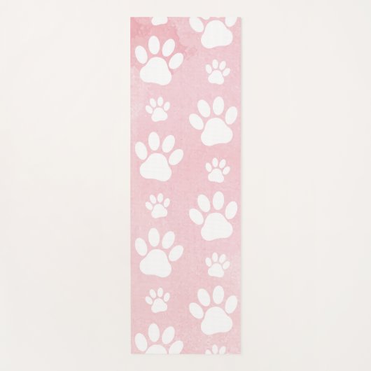 Patroon op poten, witte poten, Waterverven, roze Yogamat (Voorkant)