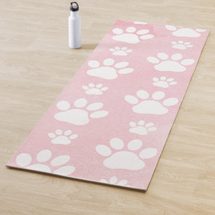 Patroon op poten, witte poten, Waterverven, roze Yogamat
