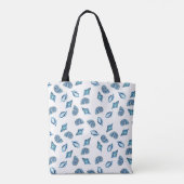 Patroon op schelpdieren in de blauwe zee tote bag (Achterkant)