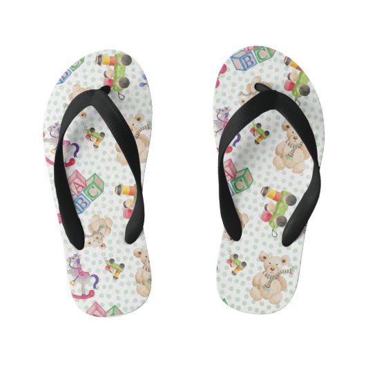 Patroon op speelgoed van kind kinder teenslippers (Voetbed)