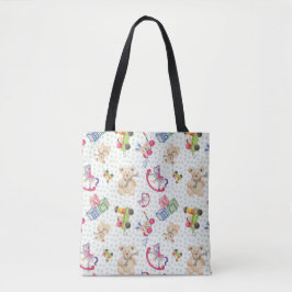 Patroon op speelgoed van kind tote bag
