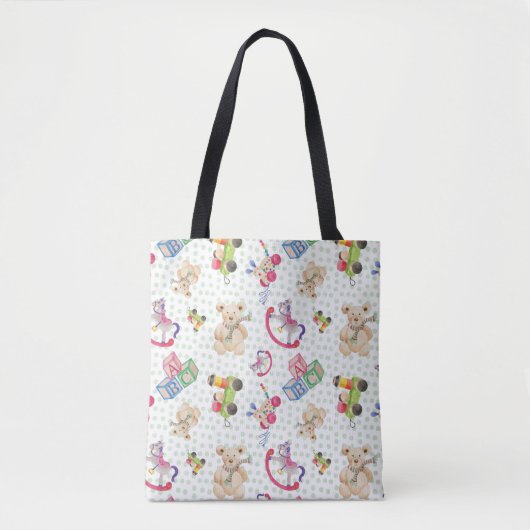 Patroon op speelgoed van kind tote bag (Voorkant)