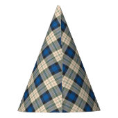 Patroon op tartan - traditioneel blauw beige feesthoedjes (Achterkant)