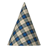 Patroon op tartan - traditioneel blauw beige feesthoedjes (Links)