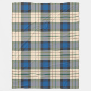 Patroon op tartan - traditioneel blauw beige fleece deken