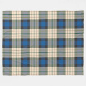 Patroon op tartan - traditioneel blauw beige fleece deken (Voorkant (Horizontaal))