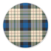 Patroon op tartan - traditioneel blauw beige keramische knop (Voorkant)