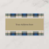 Patroon op tartan - traditioneel blauw beige visitekaartje (Achterkant)