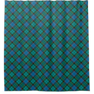 Patroon op tartan - traditioneel blauw groen douchegordijn