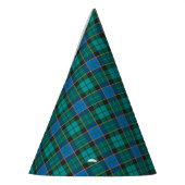 Patroon op tartan - traditioneel blauw groen feesthoedjes (Links)