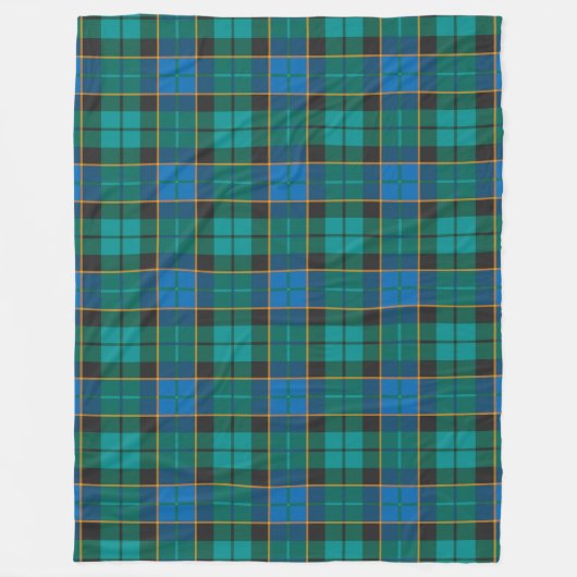 Patroon op tartan - traditioneel blauw groen fleece deken (Voorkant)