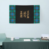 Patroon op tartan - traditioneel blauw groen spandoek (Beurs)