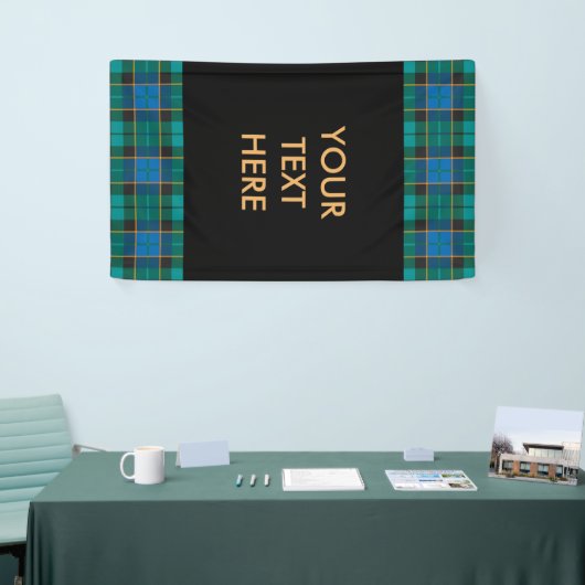 Patroon op tartan - traditioneel blauw groen spandoek (Beurs)
