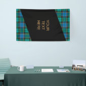 Patroon op tartan - traditioneel blauw groen spandoek (Beurs)
