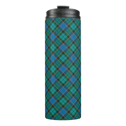 Patroon op tartan - traditioneel blauw groen thermosbeker (Voorkant)