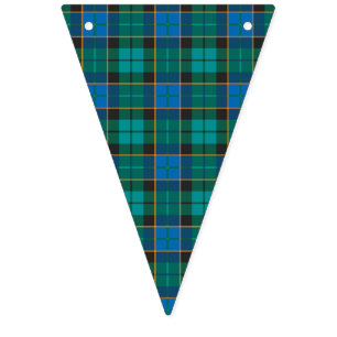 Patroon op tartan - traditioneel blauw groen vlaggetjes