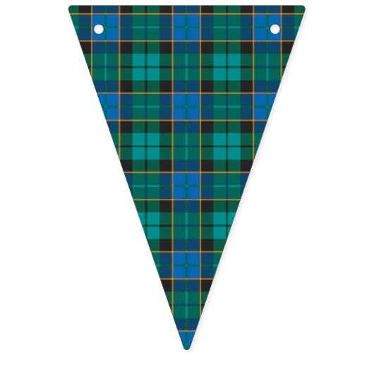 Patroon op tartan - traditioneel blauw groen vlaggetjes (Eerste vlag)