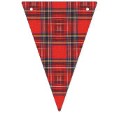 Patroon op tartan - traditioneel rood weefsel vlaggetjes (Tweede vlag)