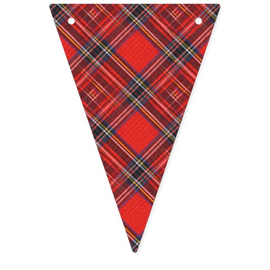 Patroon op tartan - traditioneel rood weefsel vlaggetjes (Eerste vlag)