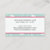 Patroon op vlamingos, vogelwinkel, vogelwinkel visitekaartje (Achterkant)