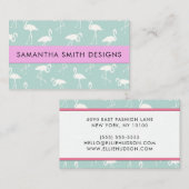 Patroon op vlamingos, vogelwinkel, vogelwinkel visitekaartje (Voorkant / Achterkant)