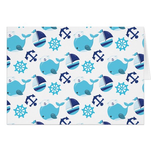 Patroon op walvissen, walvissen, blauwe walvissen (Voorkant Horizontaal)