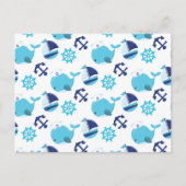 Patroon op walvissen, walvissen, blauwe walvissen briefkaart (Voorkant)