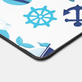 Patroon op walvissen, walvissen, blauwe walvissen bureaumat (Hoek)