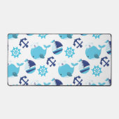 Patroon op walvissen, walvissen, blauwe walvissen bureaumat (Voorkant)