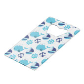 Patroon op walvissen, walvissen, blauwe walvissen creditkaart flessenopener (Achterkant Gekanteld)