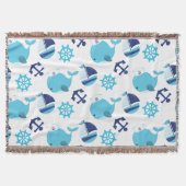 Patroon op walvissen, walvissen, blauwe walvissen deken (Voorkant)