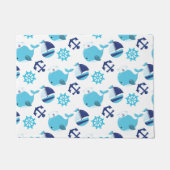 Patroon op walvissen, walvissen, blauwe walvissen deurmat (Voorkant)