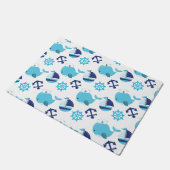 Patroon op walvissen, walvissen, blauwe walvissen deurmat (Schuin)