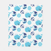 Patroon op walvissen, walvissen, blauwe walvissen fleece deken (Voorkant)