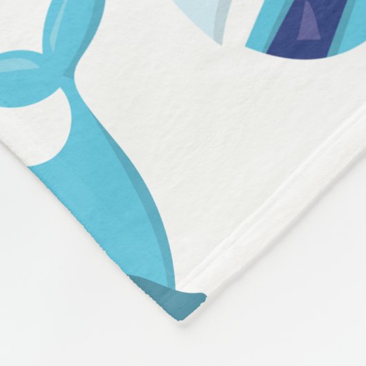 Patroon op walvissen, walvissen, blauwe walvissen fleece deken (Hoek)