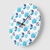 Patroon op walvissen, walvissen, blauwe walvissen grote klok (Hoek)