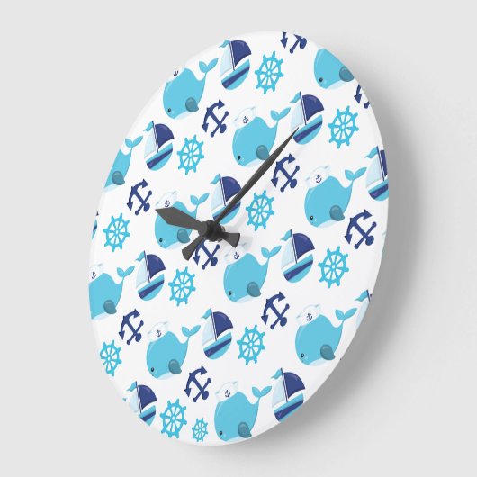 Patroon op walvissen, walvissen, blauwe walvissen grote klok (Hoek)