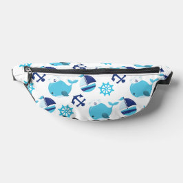 Patroon op walvissen, walvissen, blauwe walvissen heuptasje